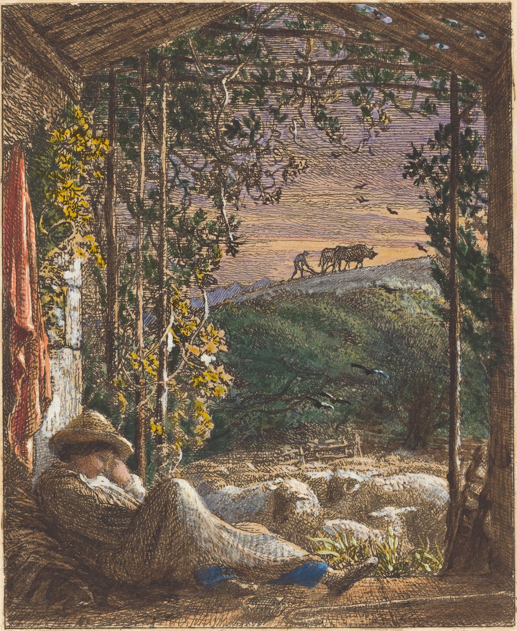 Il pastore dormiente; Prima mattina da Samuel Palmer