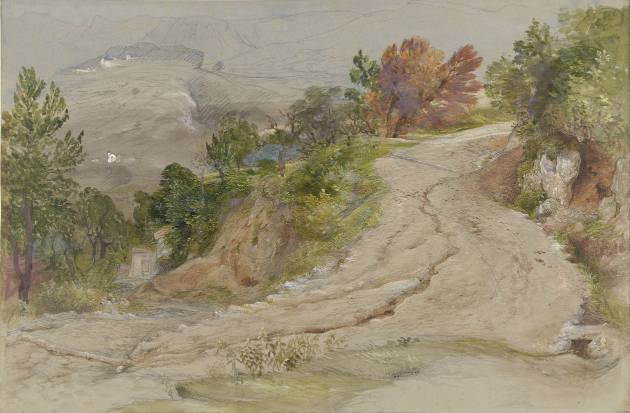 Strada in un paesaggio montano italiano da Samuel Palmer