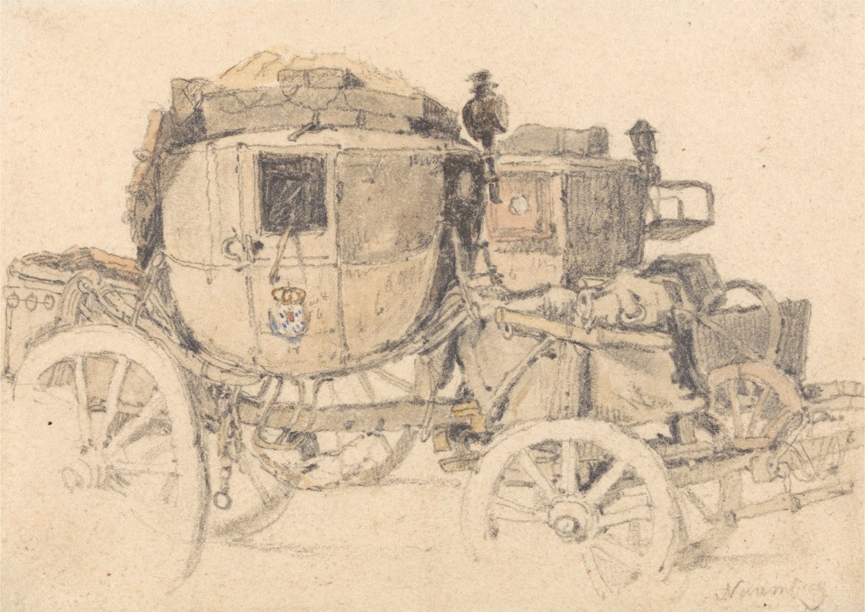 Una diligenza, vista laterale: Norimberga da Samuel Prout