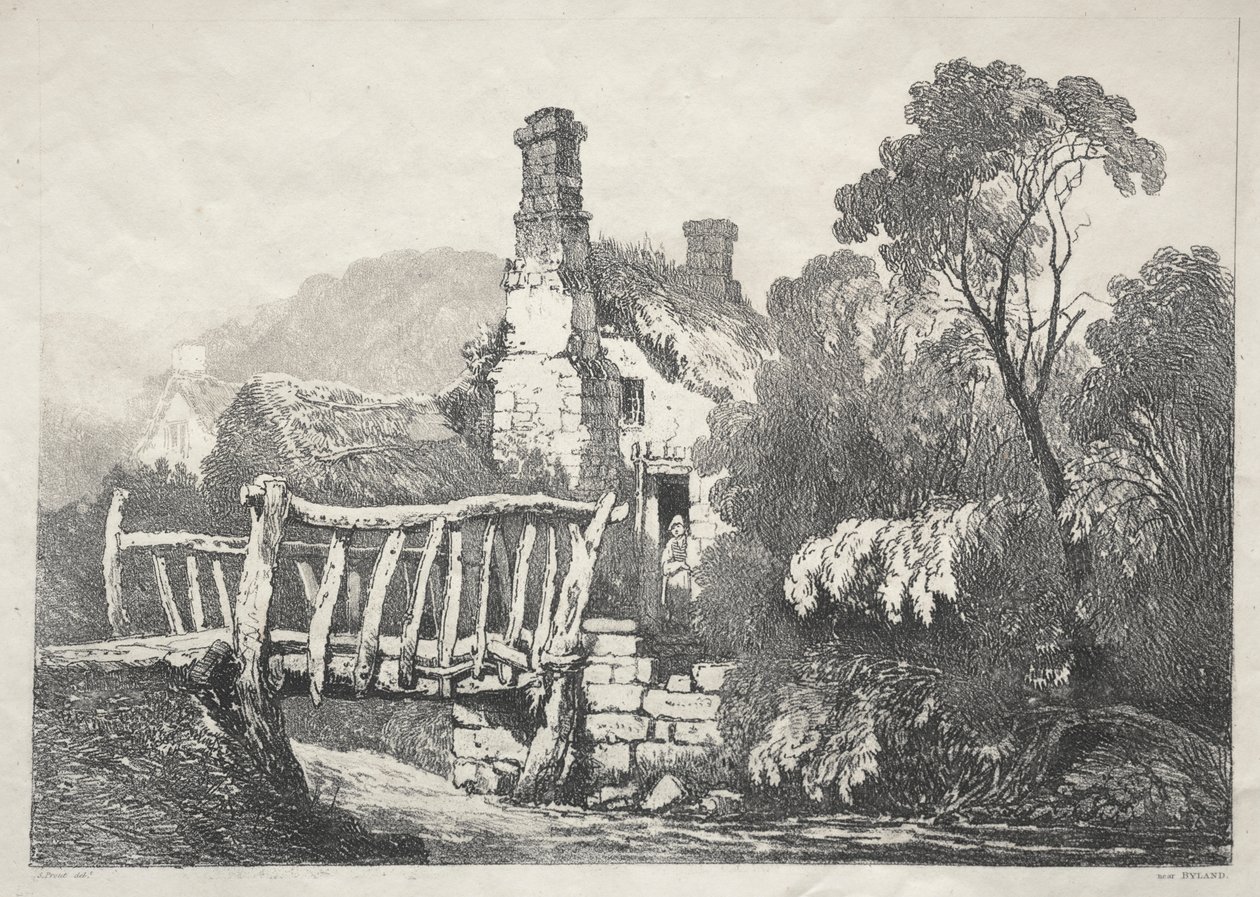 Serie di edifici antichi e cottage rurali nel nord dell
