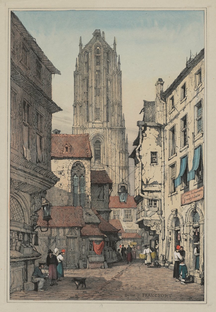 Facsimili di schizzi fatti nelle Fiandre e in Germania: Duomo, Francoforte, c. 1833 da Samuel Prout