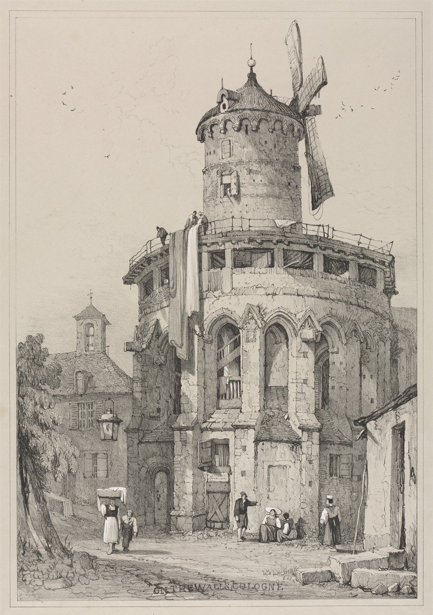 Facsimili di Schizzi Fatti nelle Fiandre e in Germania: Sulle Mura, Colonia da Samuel Prout