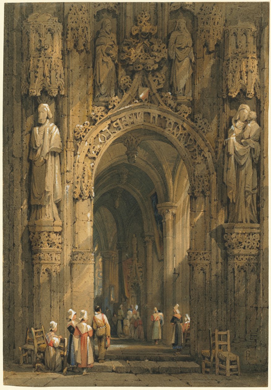 Interno di una cattedrale da Samuel Prout