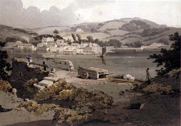 Paesaggio, con fiume e villaggio da Samuel Prout