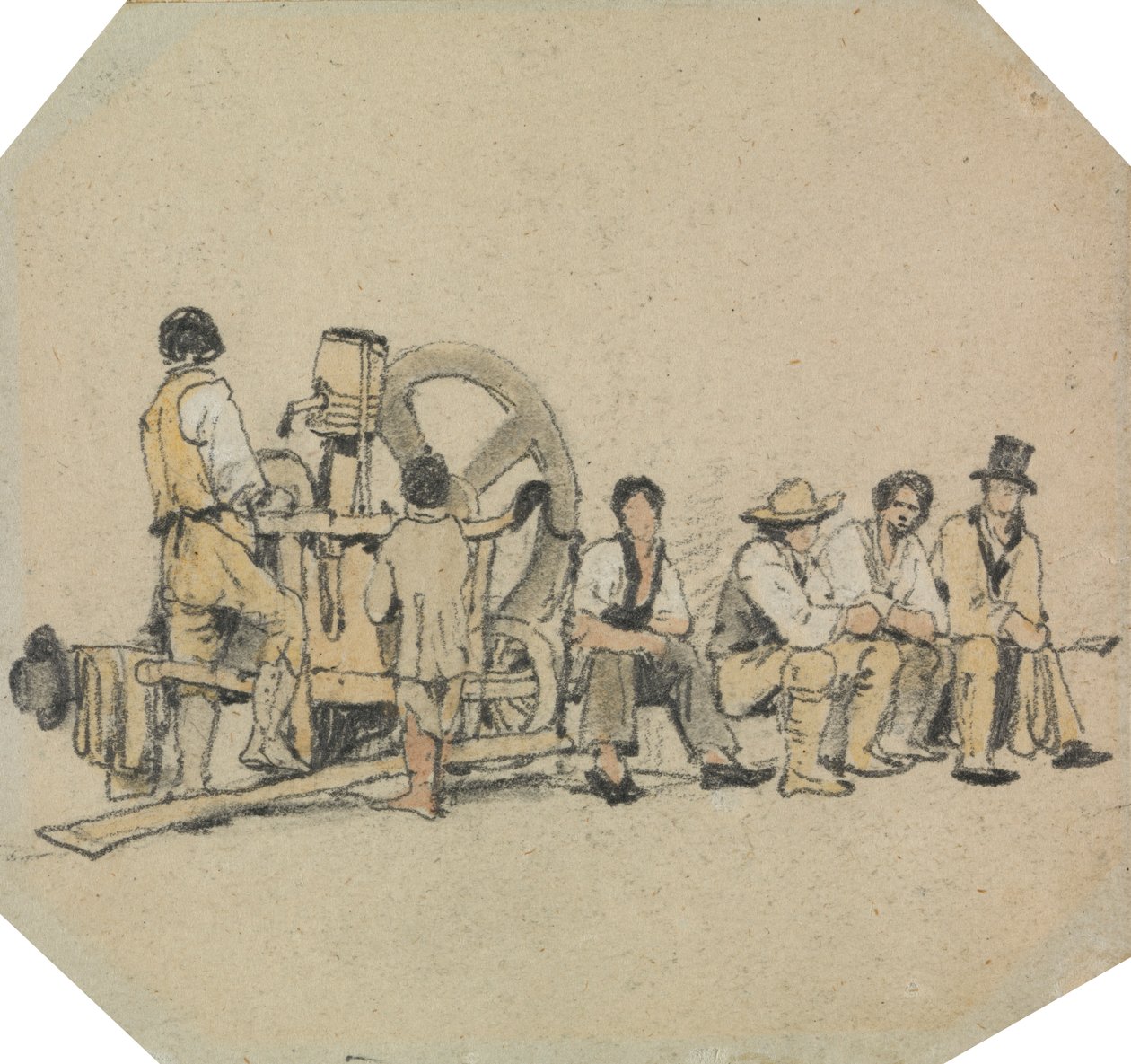 Macinatore meccanico con figure da Samuel Prout