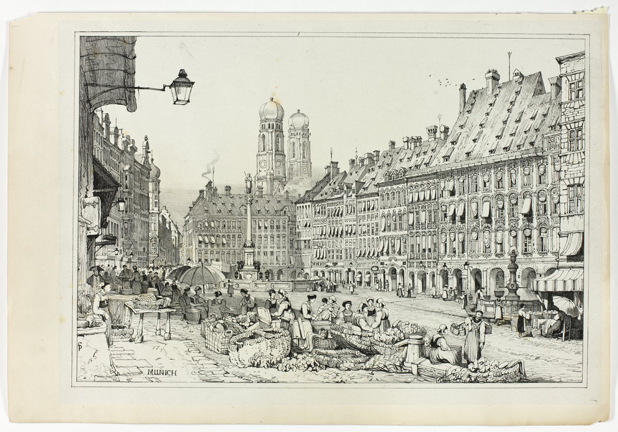 Monaco di Baviera, da facsimili di schizzi realizzati nelle Fiandre e in Germania da Samuel Prout