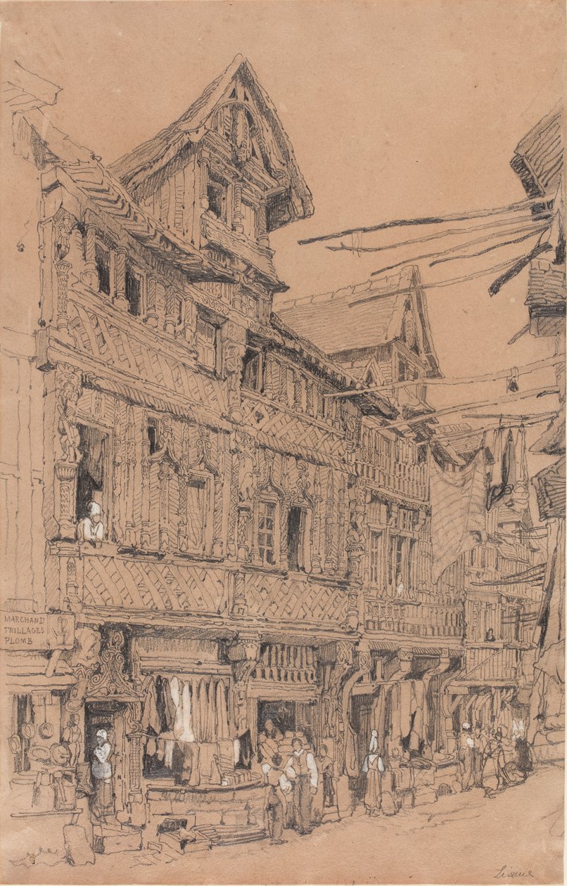 Vecchia strada a Lisieux, c.1820 da Samuel Prout