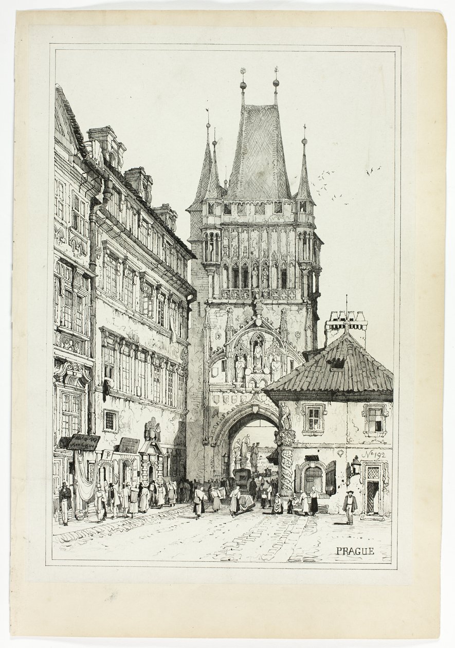 Praga, da facsimili di schizzi realizzati nelle Fiandre e in Germania da Samuel Prout