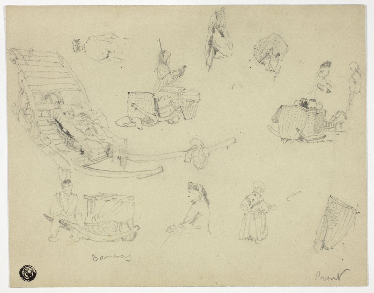 Schizzi di figure, slitte a Bambarg da Samuel Prout