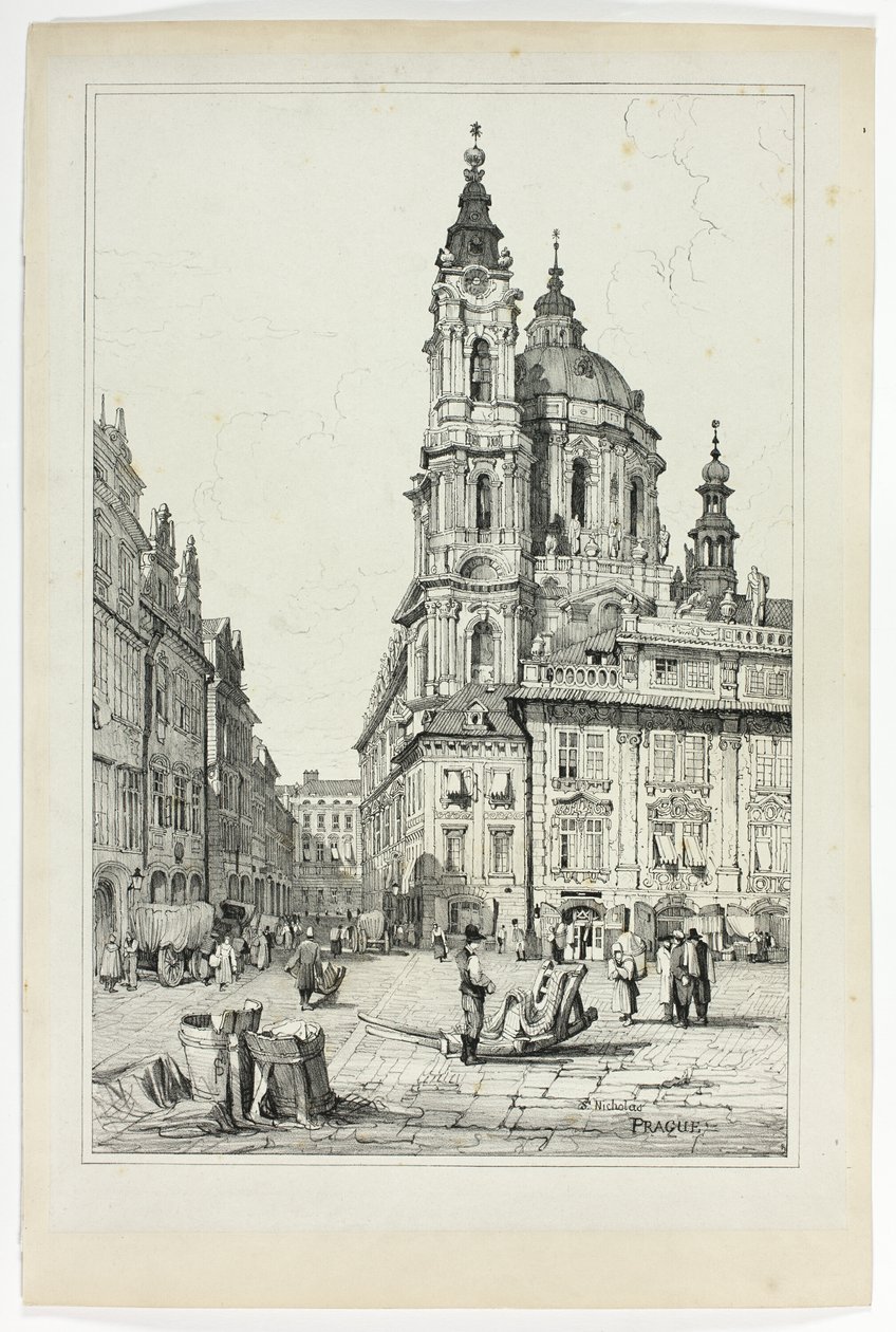 San Nicola, Praga, da facsimili di schizzi realizzati nelle Fiandre e in Germania da Samuel Prout