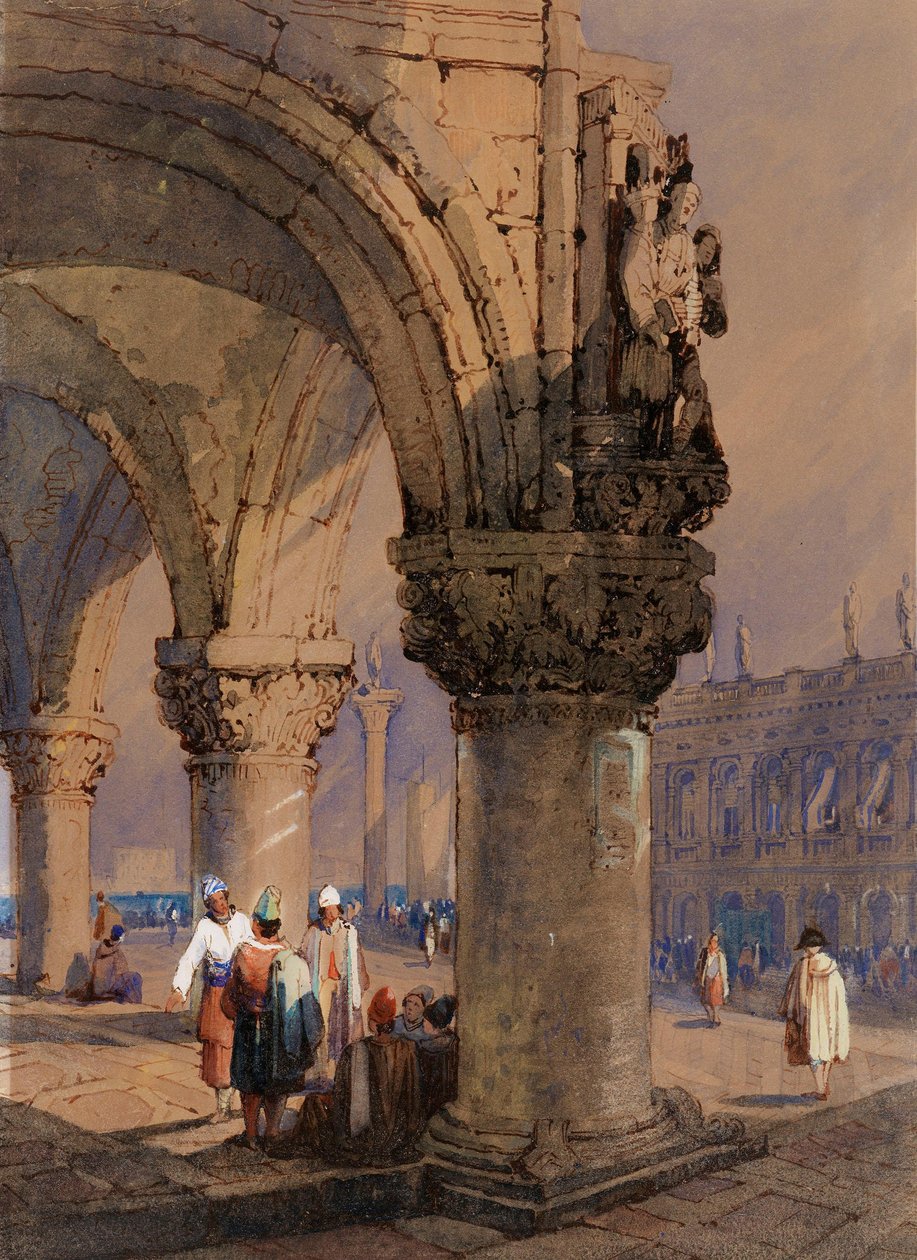Colonnato del Palazzo Ducale, Venezia da Samuel Prout