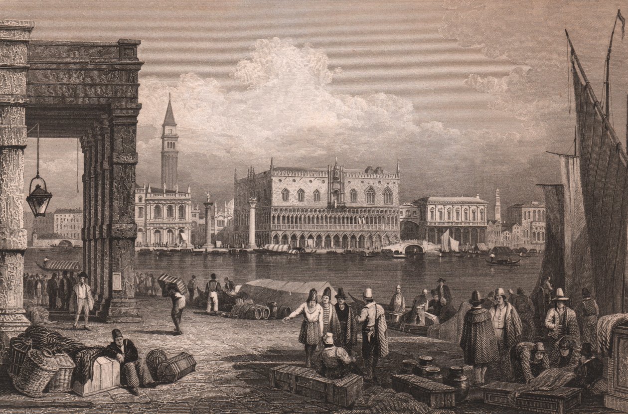 Veduta del Bacino di San Marco a Venezia da Samuel Prout