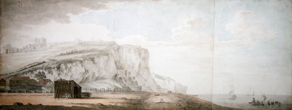 Castello e scogliere di Dover dalla riva da Samuel Scott