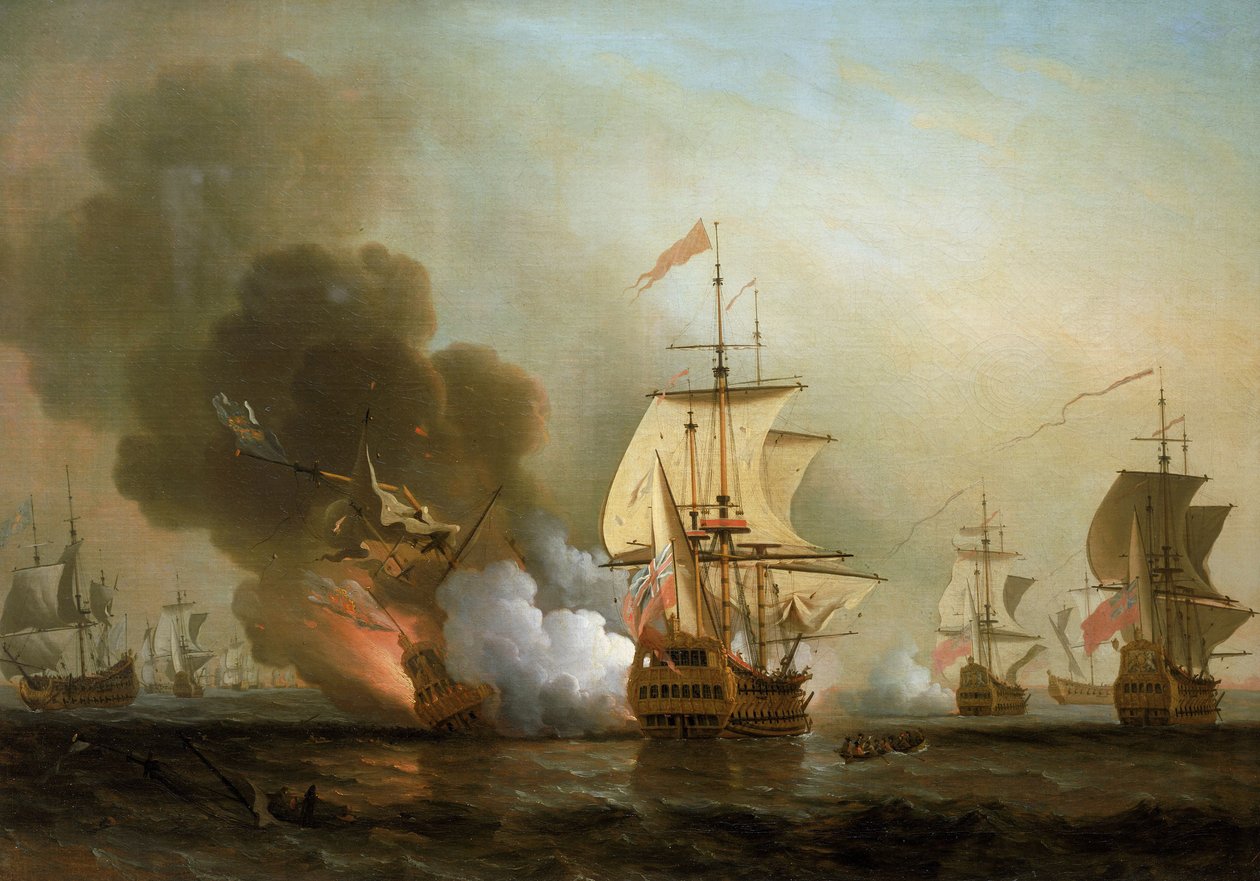 Battaglia navale al largo della costa di Cartagena (Spagna), 28 maggio 1708 da Samuel Scott