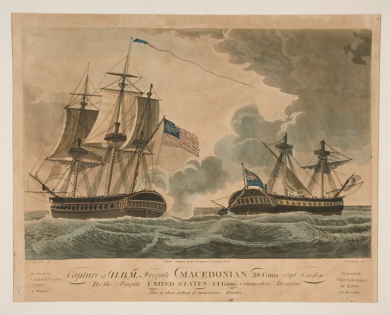 Cattura della fregata H. B. M. Macedonian?Stati Uniti da Samuel Seymour