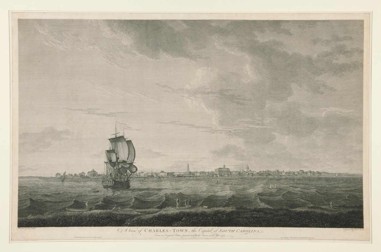 Veduta di Charles-town, la Capitale della Carolina del Sud da Samuel Smith