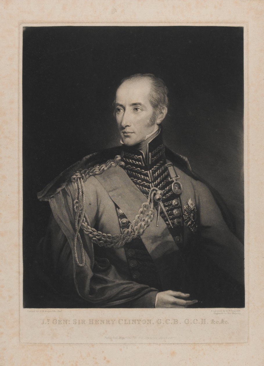 Generale Luogotenente Sir Henry Clinton, inciso da Samuel William Reynolds I (1773-1835) 1 maggio 1827 da Samuel William II Reynolds
