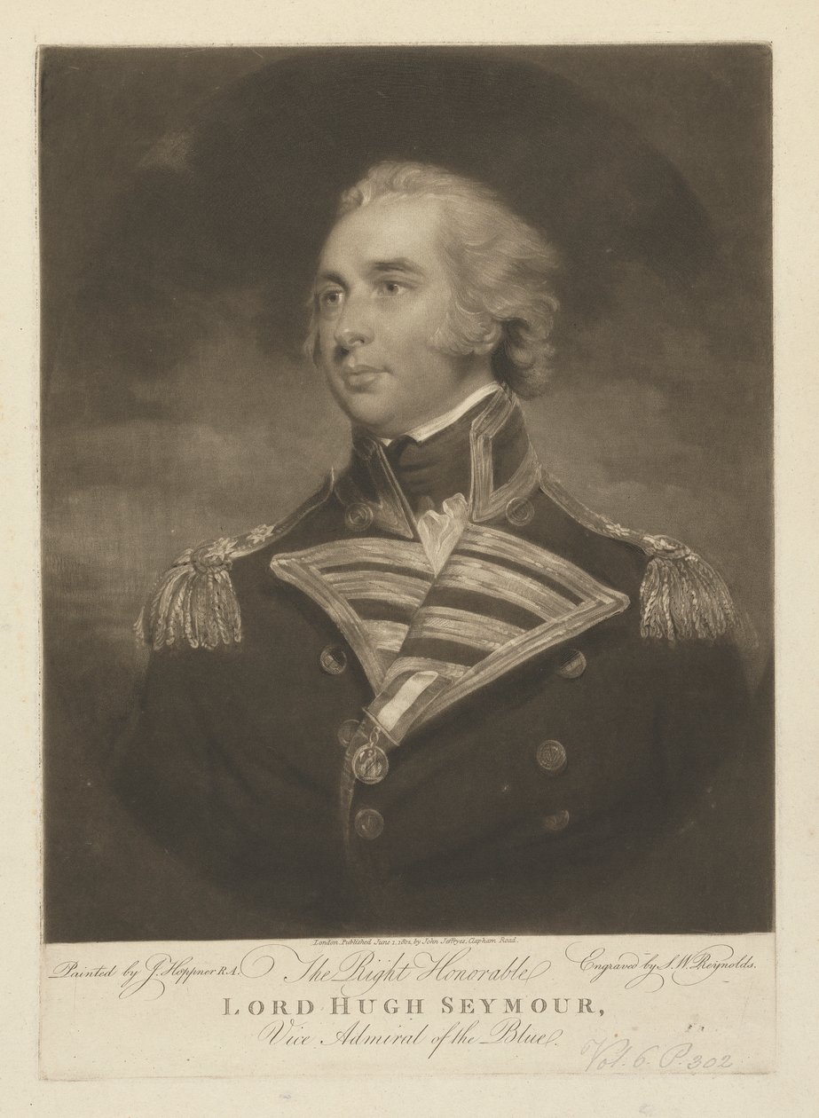 Vice Ammiraglio Lord Hugh Seymour da Samuel William Reynolds