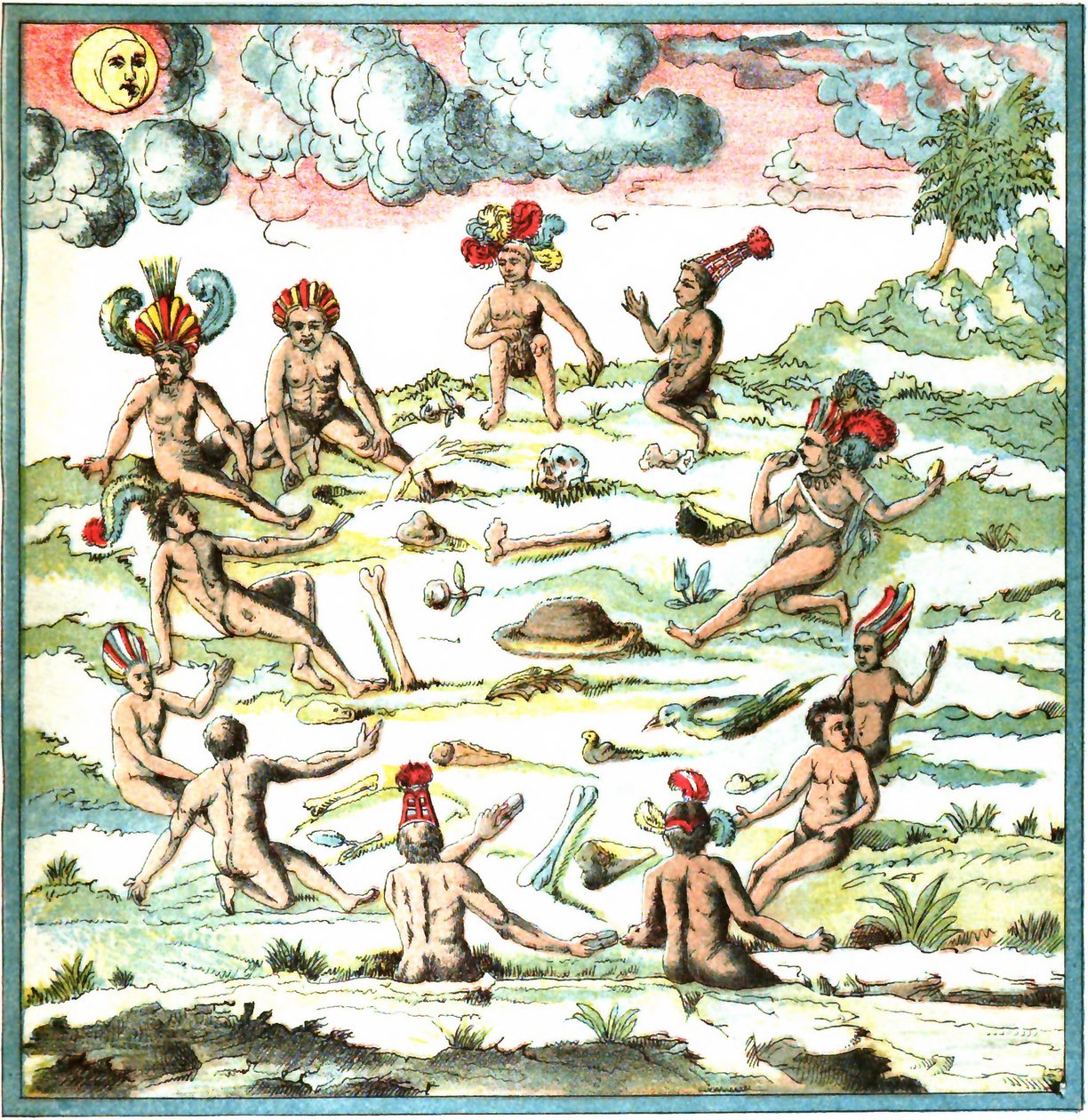 Champlain Indie Occidentali piatto LIX - Narrativa degli indiani da Samuel de Champlain