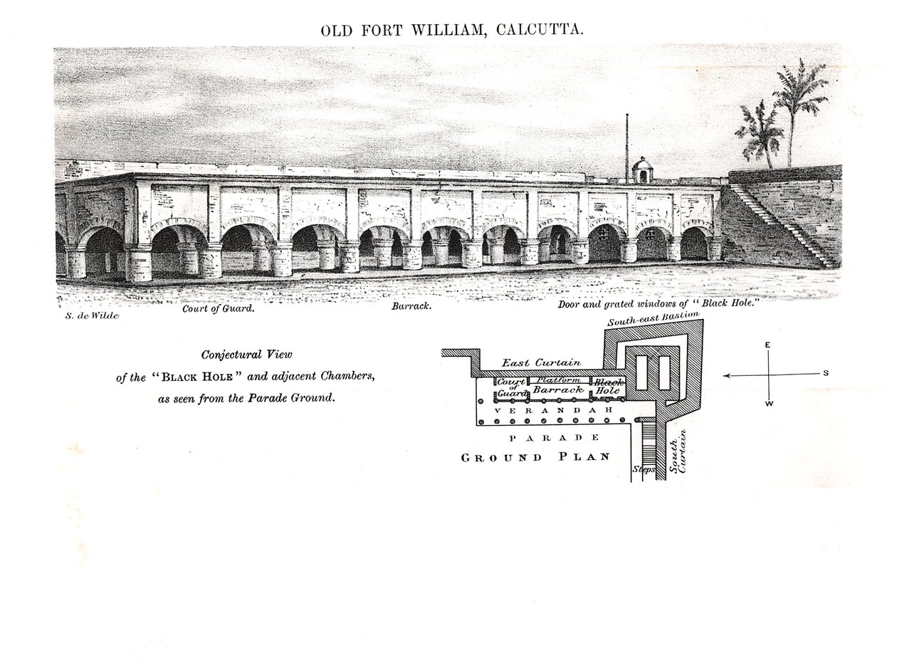 Vecchio Fort William, Calcutta, con una vista congetturale del 