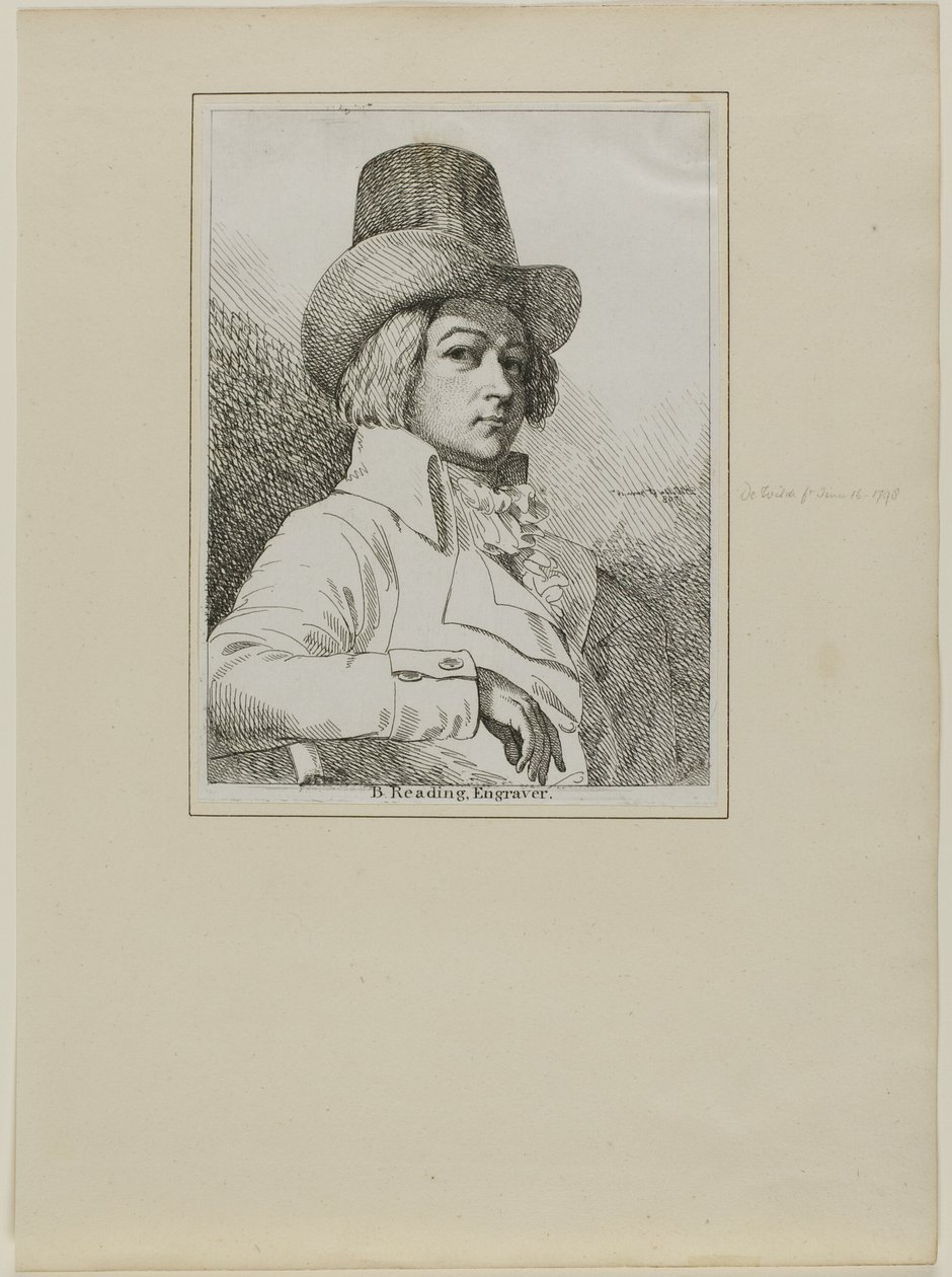 Ritratto di B. Reading, incisore da Samuel de Wilde