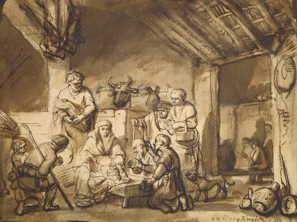 Adorazione dei pastori da Samuel van Hoogstraten