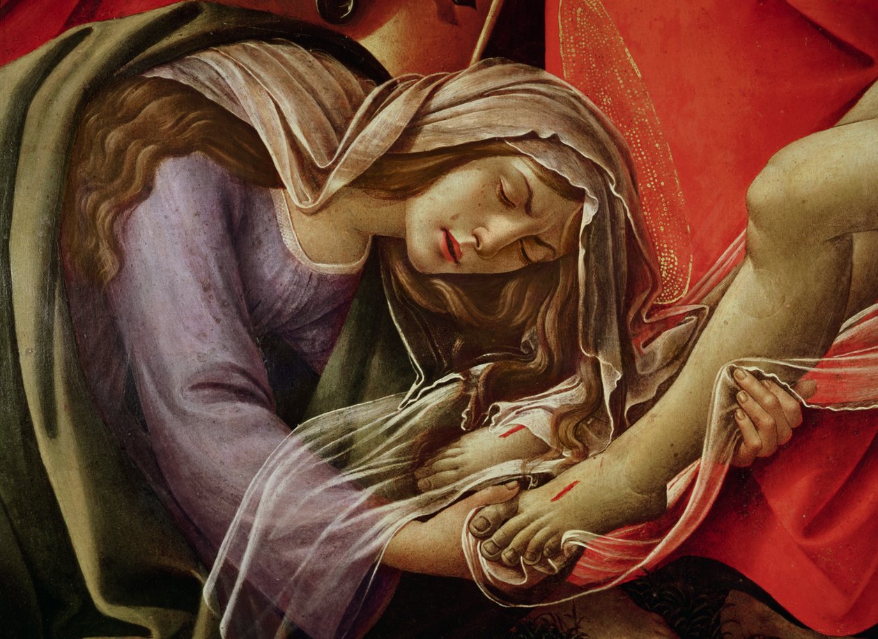 Il Compianto di Cristo, dettaglio di Maria Maddalena e i Piedi di Cristo, c.1490 da Sandro Botticelli