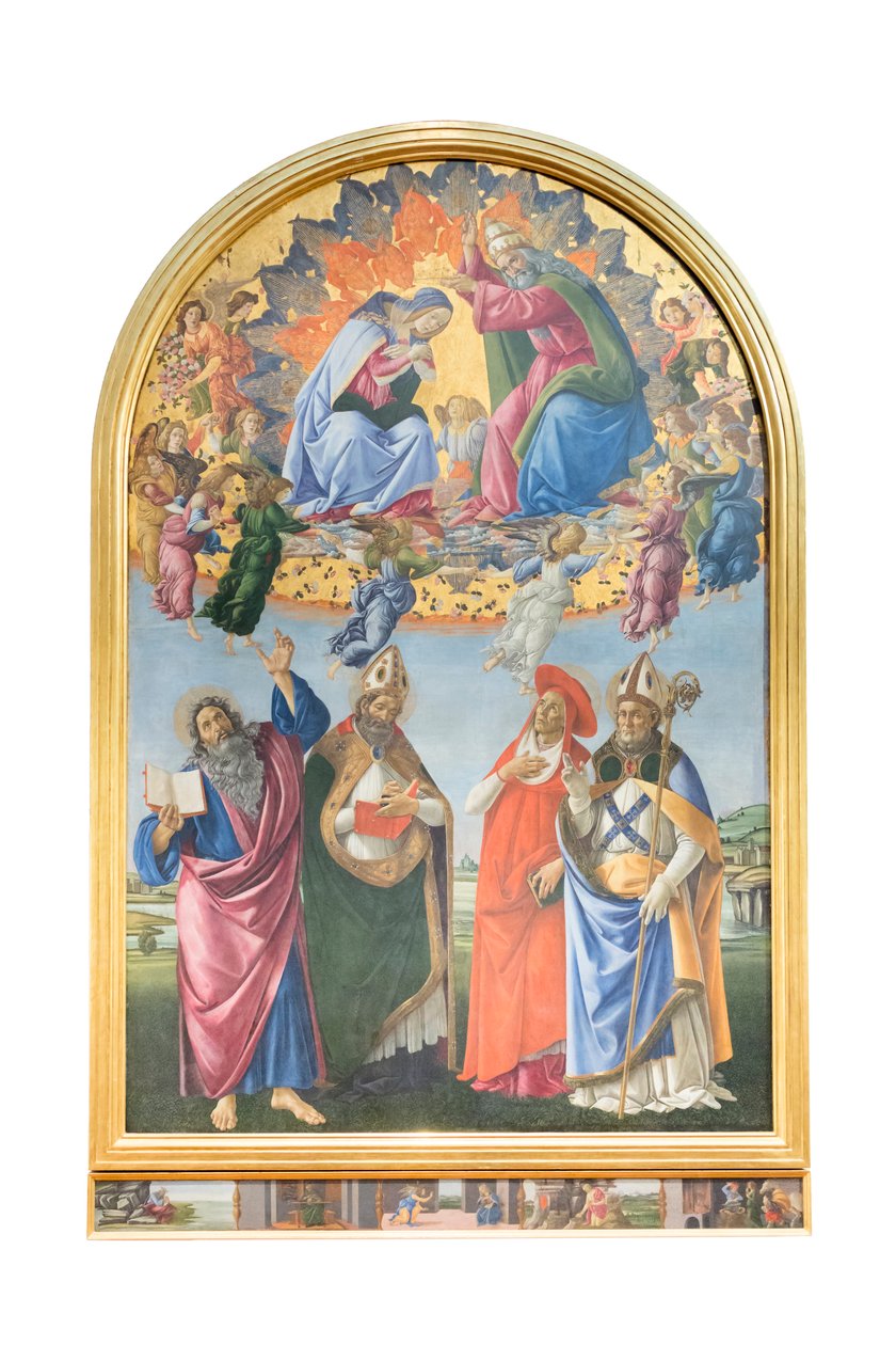 Incoronazione della Vergine con angeli e san Giovanni evangelista, sant