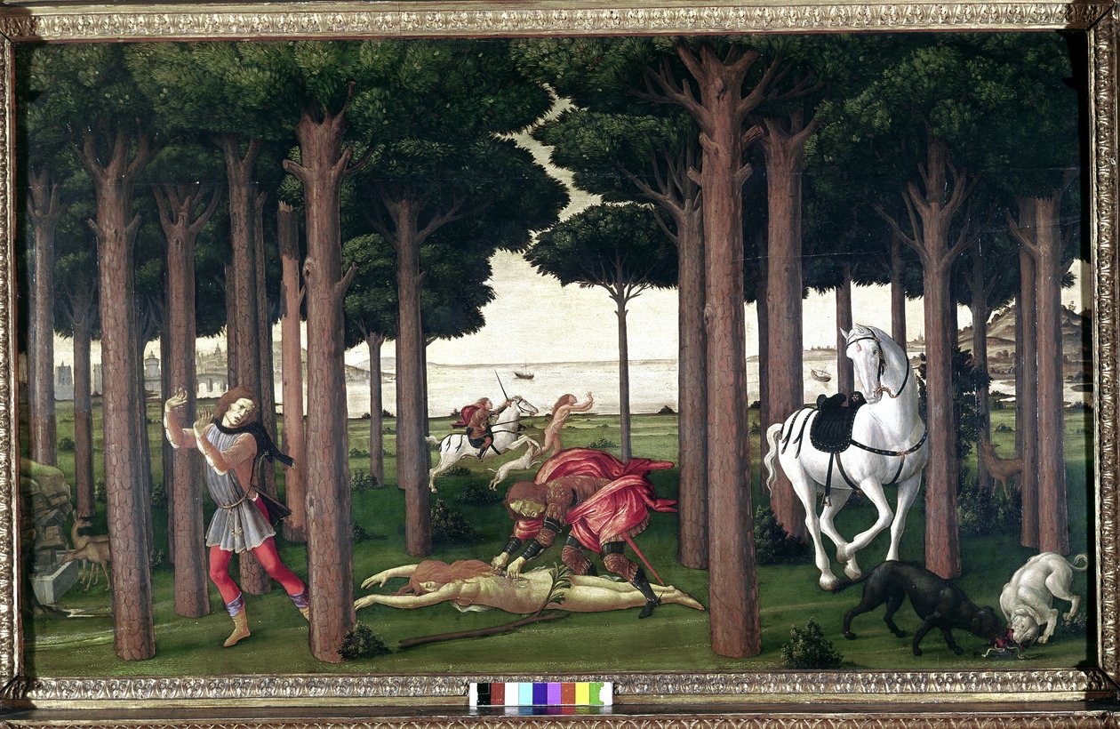 Dal Decamerone di Boccaccio; Storie di Nastagio degli Onesti (secondo episodio) da Sandro (1444/5 1510) Botticelli