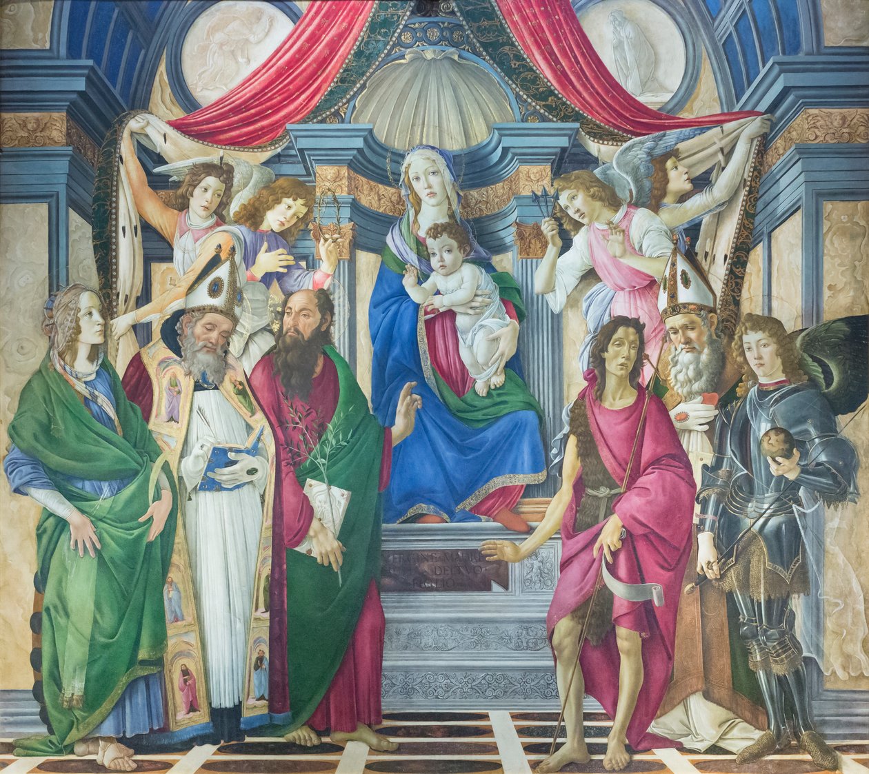 Madonna e Bambino in trono con santi da Sandro Botticelli