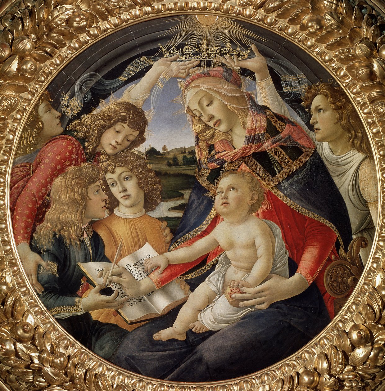 Madonna del Magnificat o Vergine con Bambino e cinque angeli da Sandro Botticelli