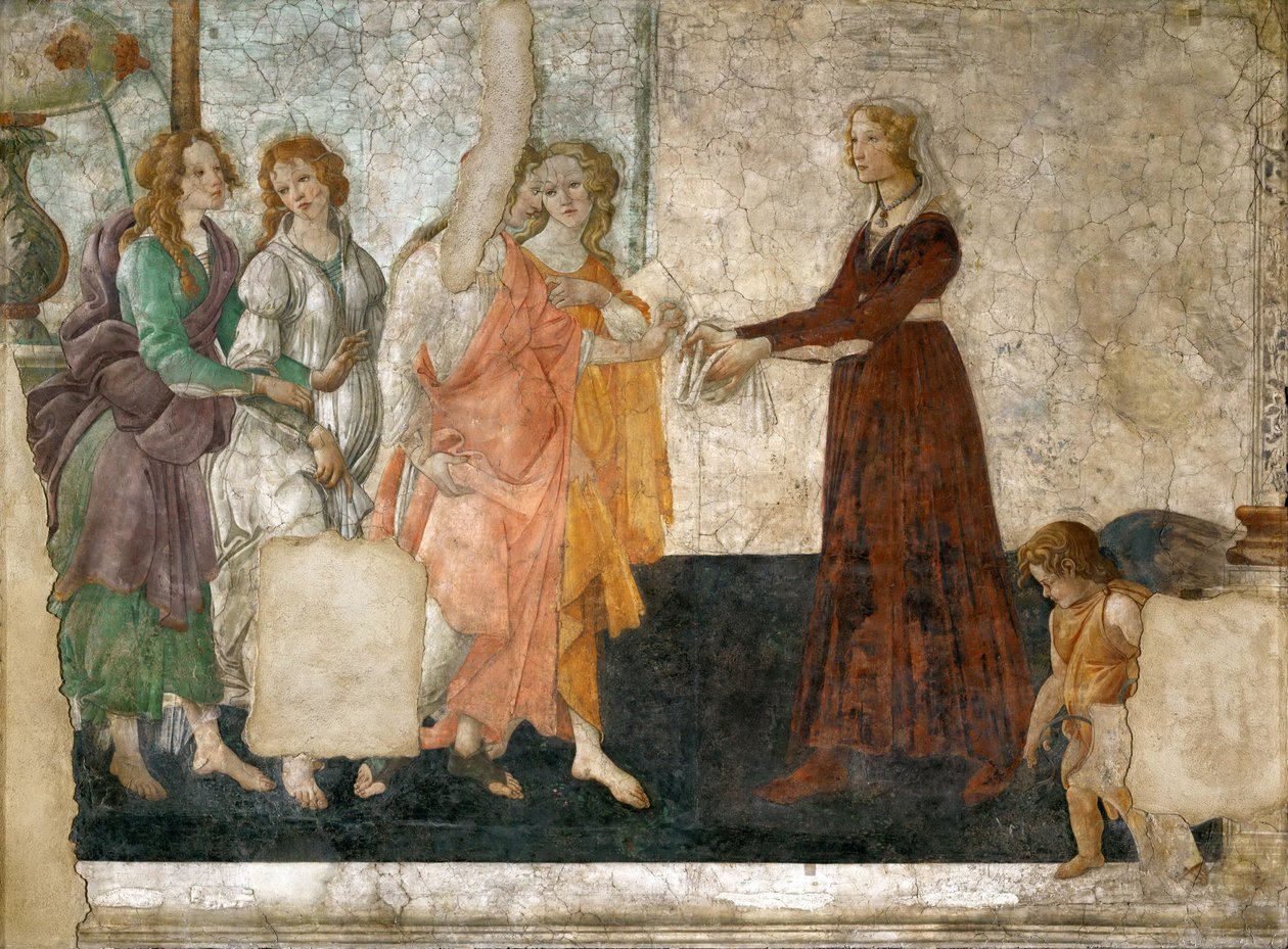 Venere e le Tre Grazie offrono doni a una giovane ragazza da Sandro Botticelli