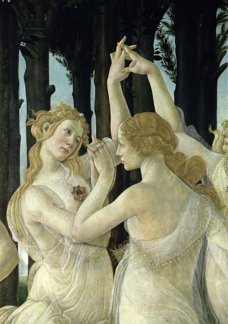 Due delle Tre Grazie (dettaglio dalla Primavera) da Sandro Botticelli