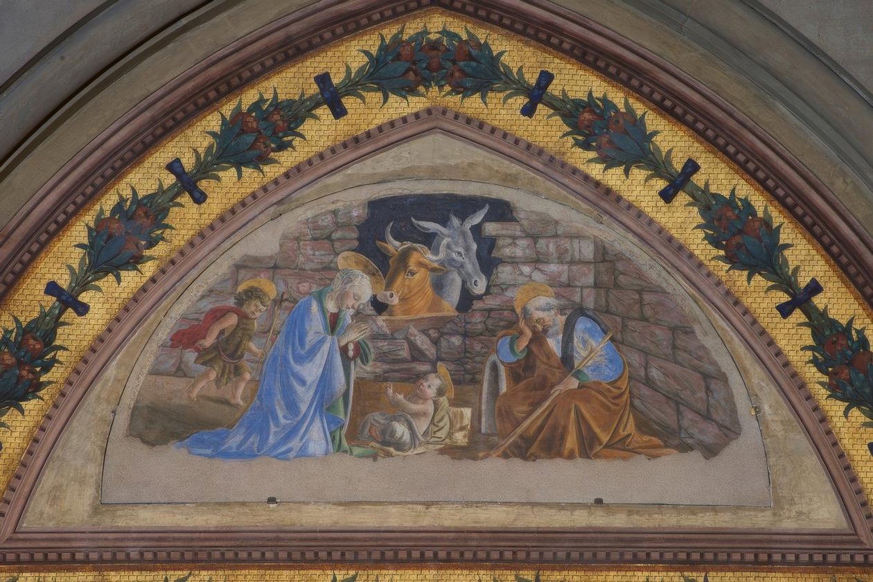 Nascita di Cristo con il giovane Giovanni che si avvicina da Sandro Botticelli