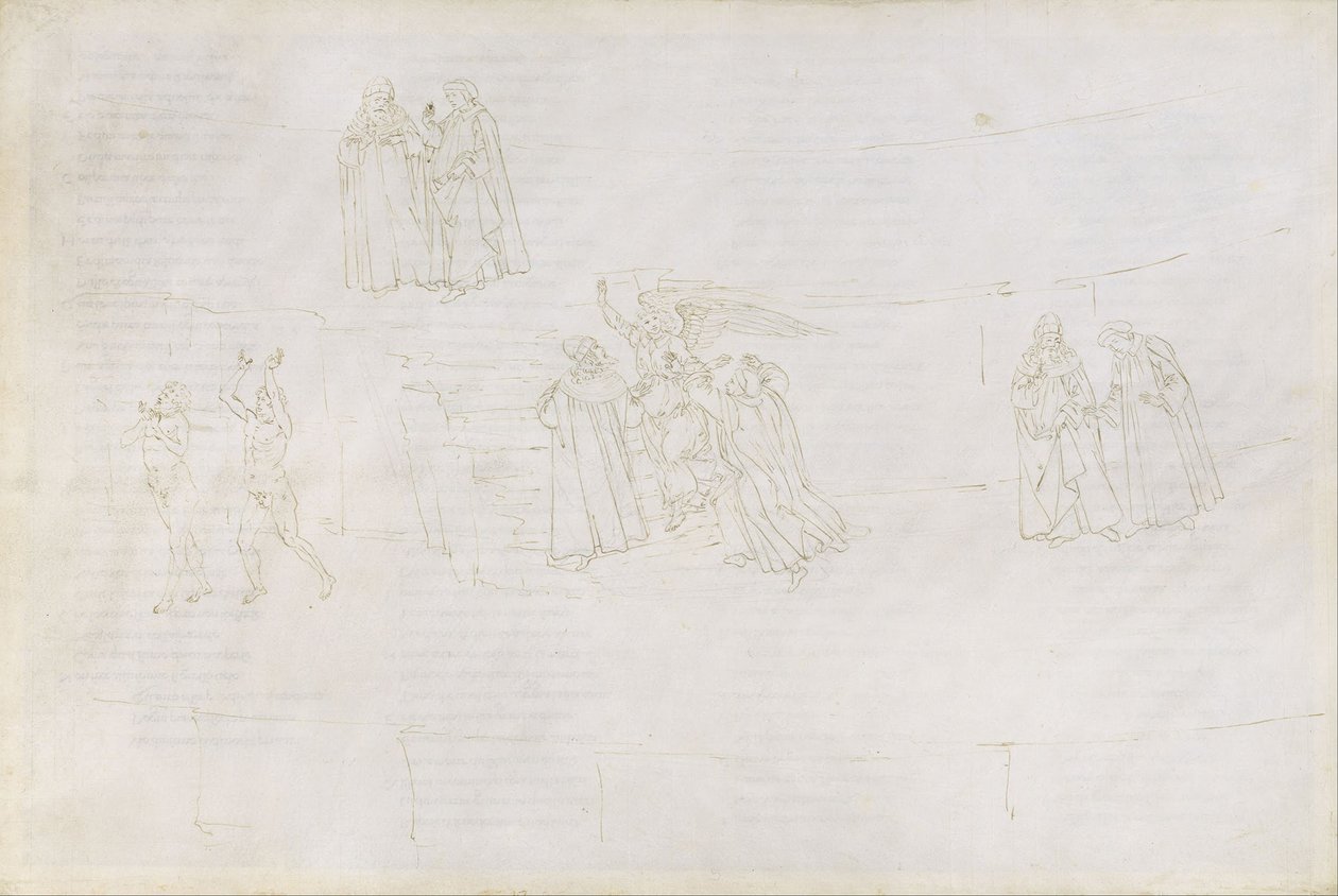 Illustrazione alla Divina Commedia di Dante Alighieri Purgatorio 17, 1480-1490 da Sandro Botticelli