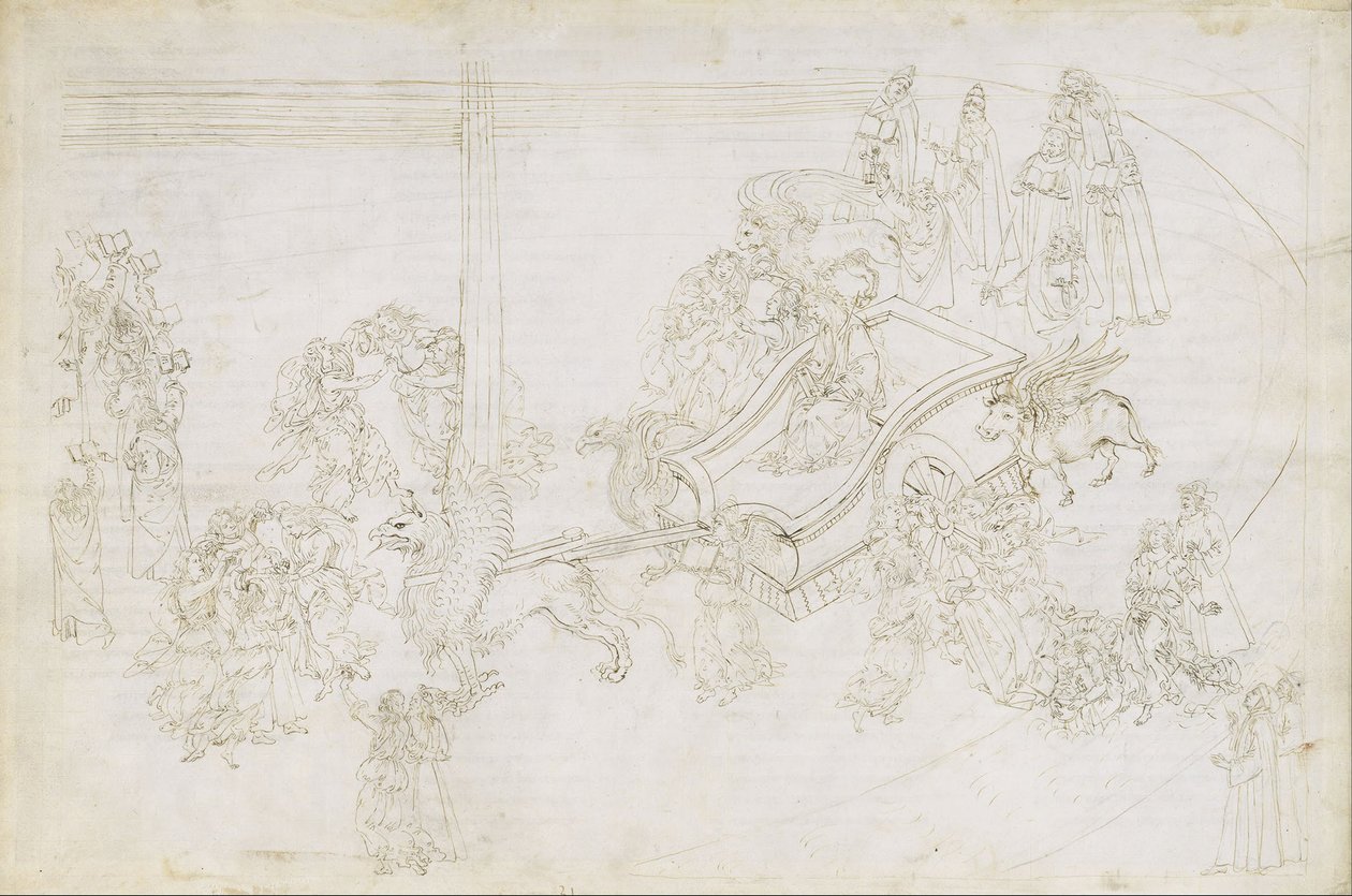 Illustrazione alla Divina Commedia di Dante Alighieri Purgatorio 31, 1480-1490 da Sandro Botticelli