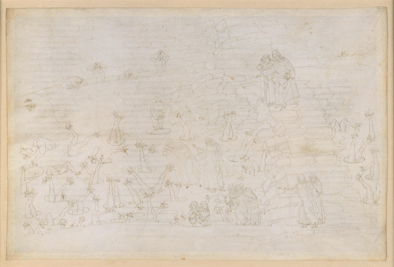 La Divina Commedia, Inferno XIX. Virgilio e Dante nell