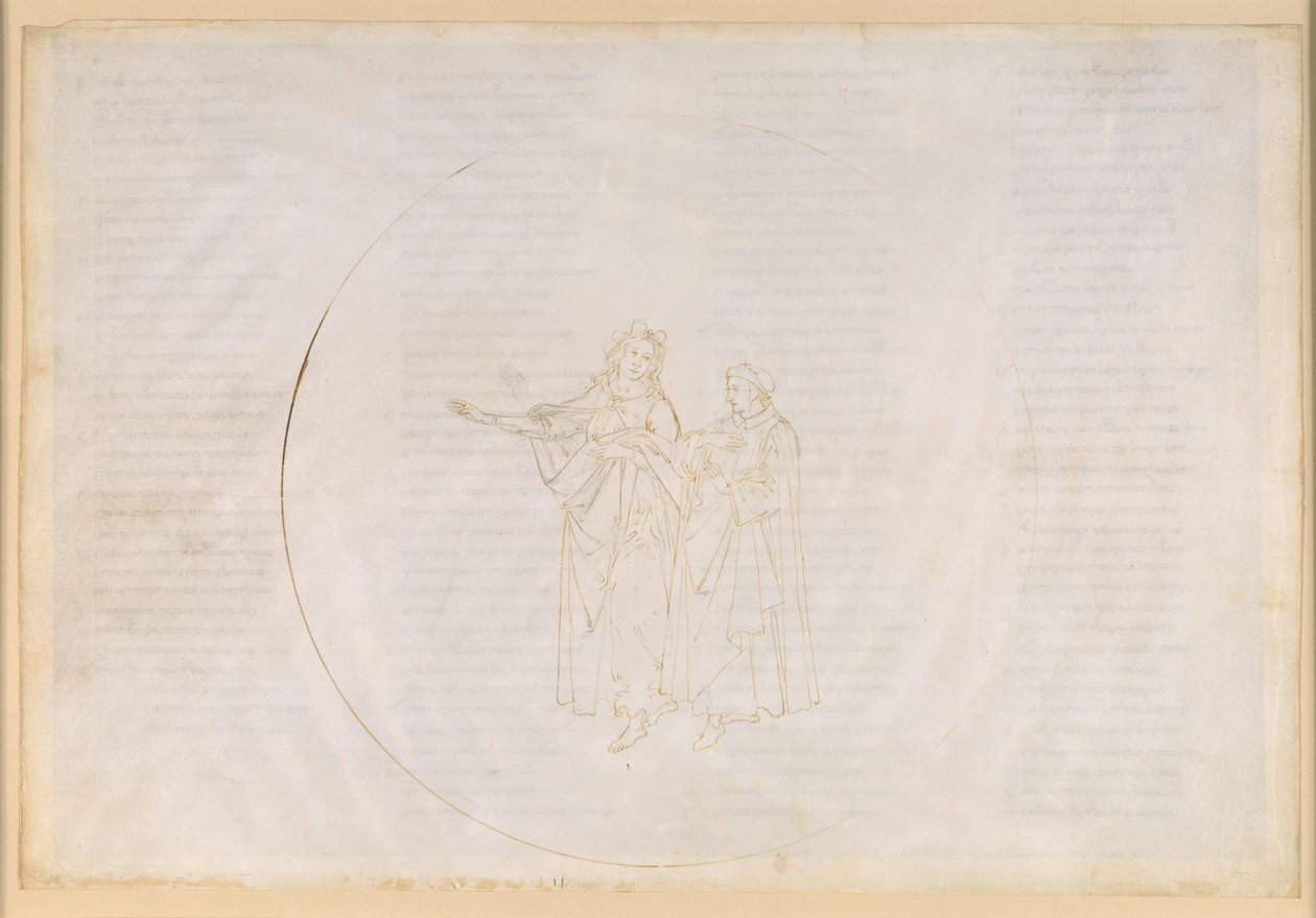 La Divina Commedia, Paradiso XI. Quarta sfera planetaria (Cielo del Sole): Tommaso d’Aquino elogia davanti a Dante l’opera di Francesco d’Assisi e lamenta la secolarizzazione del proprio ordine, quello dei Domenicani da Sandro Botticelli