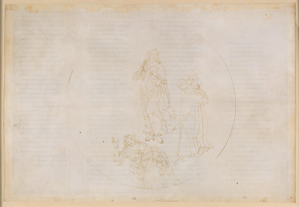 La Divina Commedia, Paradiso XVIII. Quinta sfera planetaria (Cielo di Marte): Cacciaguida nomina i beati che hanno combattuto per la fede – Passaggio alla sfera di Giove da Sandro Botticelli