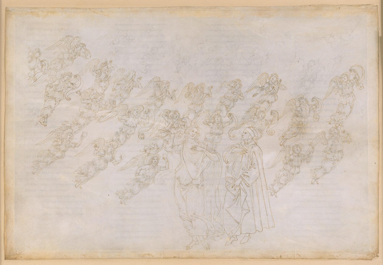 La Divina Commedia, Paradiso XXIX. Nona sfera (Cielo di cristallo o Primum Mobile): Beatrice illustra a Dante la creazione e la natura degli angeli da Sandro Botticelli