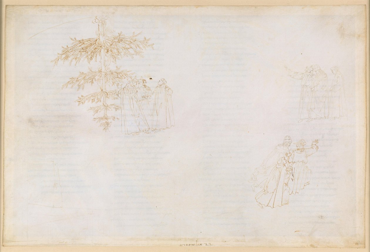 La Divina Commedia, Purgatorio XXII: Ascesa al sesto cerchio del Purgatorio; Colloqui con Stazio; Penitenza dei golosi da Sandro Botticelli