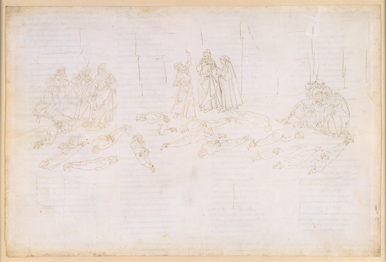 La Divina Commedia, Purgatorio XXI. Quinto cerchio del Purgatorio: penitenza degli avidi e degli sperperatori; apparizione di Stazio da Sandro Botticelli