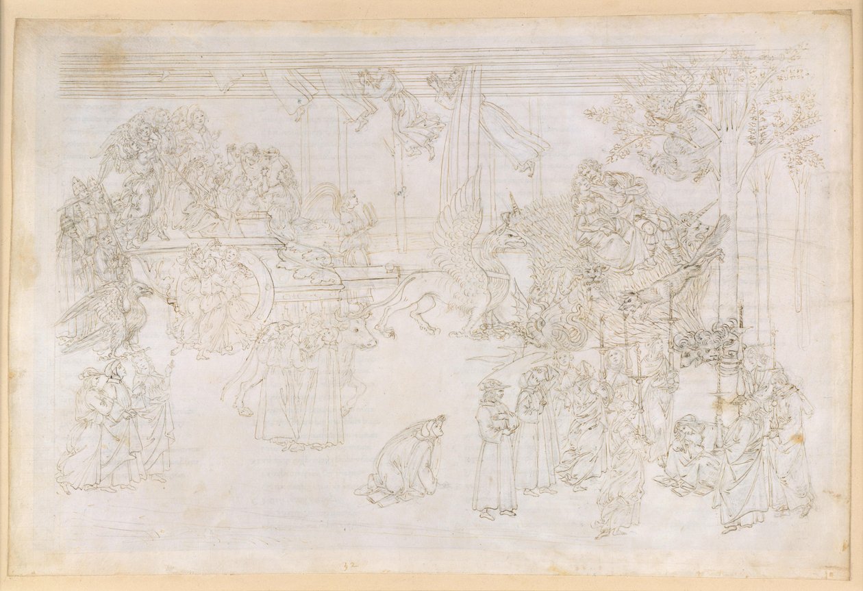 La Divina Commedia, Purgatorio XXXII. Il Paradiso Terrestre: l’Albero della Conoscenza e il destino storico della Chiesa da Sandro Botticelli