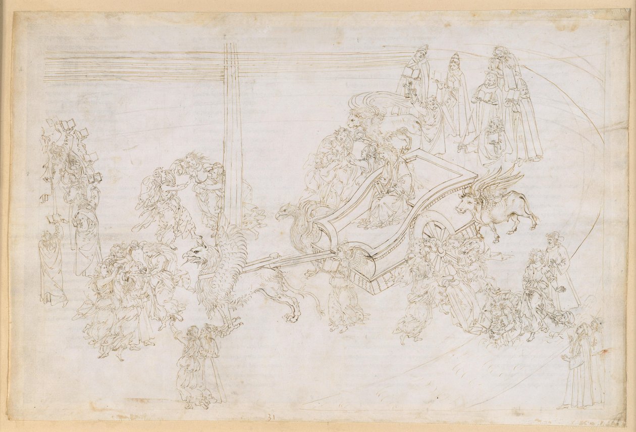 La Divina Commedia, Purgatorio XXXI. Il Paradiso Terrestre: la confessione di Dante; Beatrice svela il proprio volto da Sandro Botticelli