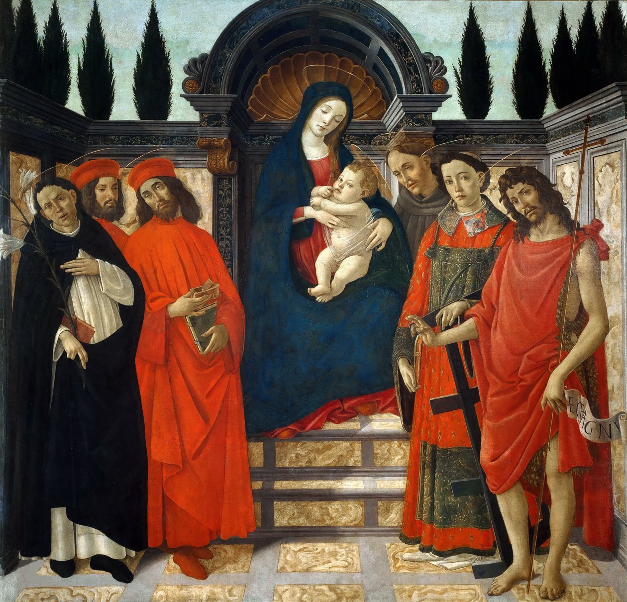 Madonna col Bambino e Santi Pala del Trebbio, c. 1490-1499 da Sandro Botticelli