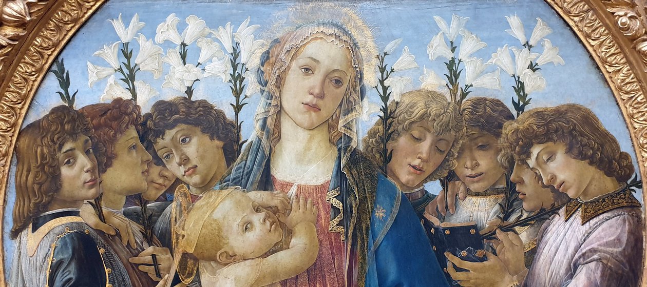 Maria con il bambino e gli angeli che cantano da Sandro Botticelli