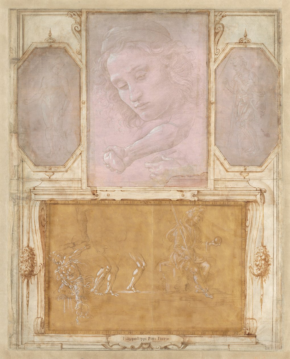 Foglio dalla collezione di Niccolò Gaddi (cosiddetto «foglio Vasari») da Sandro Botticelli