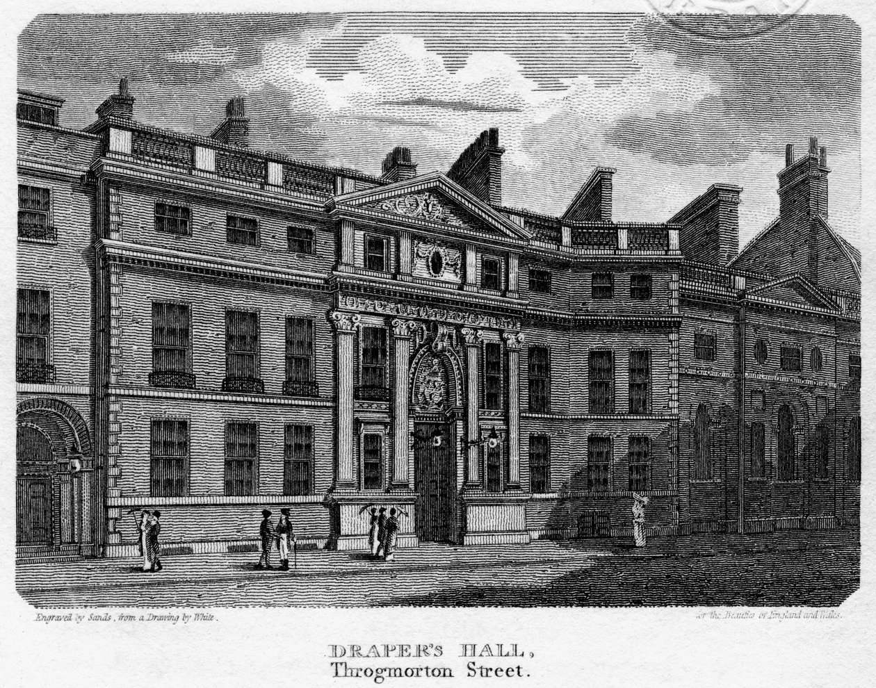 Drapers Hall, Throgmorton Street, Città di Londra, 1812 da Sands