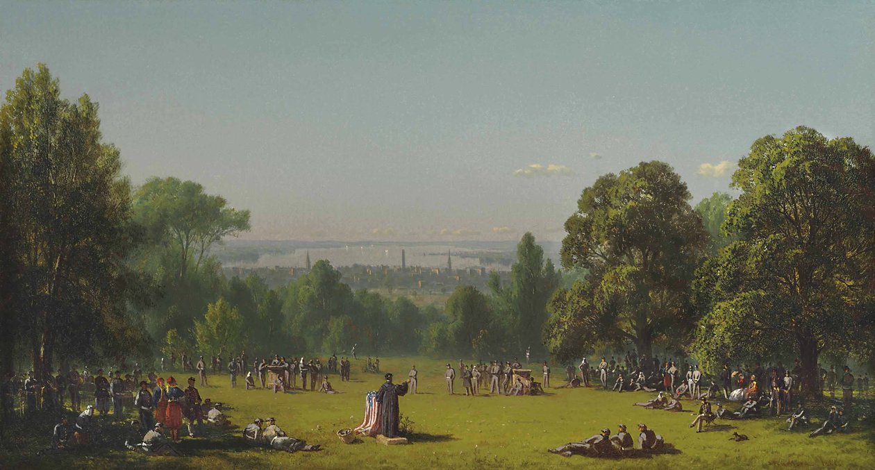 Domenica mattina nel campo del Settimo Reggimento da Sanford Robinson Gifford