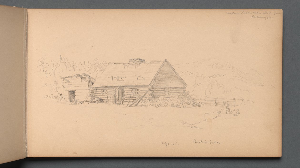 Taccuino degli schizzi, pagina 14: "Berlino cade il 2 settembre". da Sanford Robinson Gifford